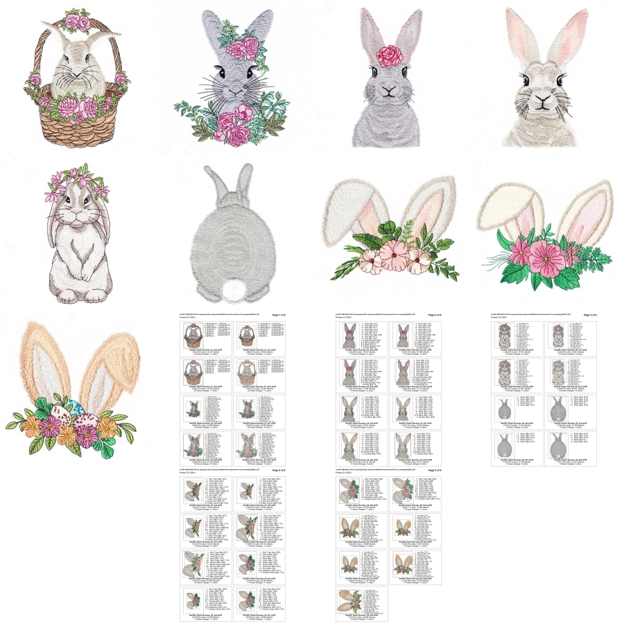 Flower Bunnies Set 1