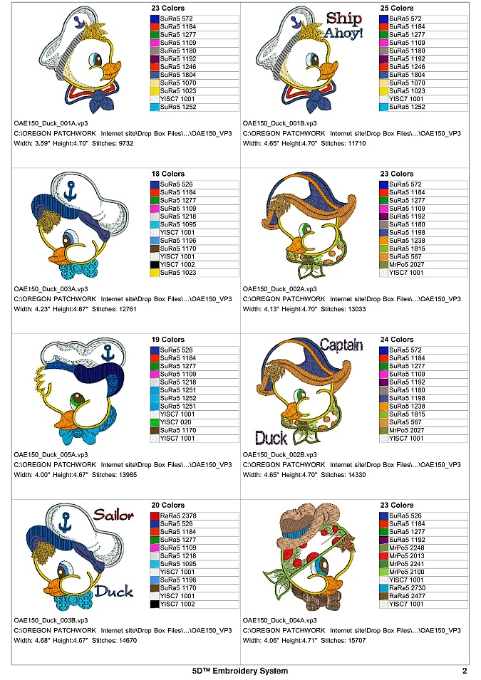 Stitch Counts, dimensions and file information  -3