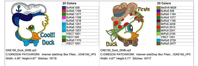 Stitch Counts, dimensions and file information  -4