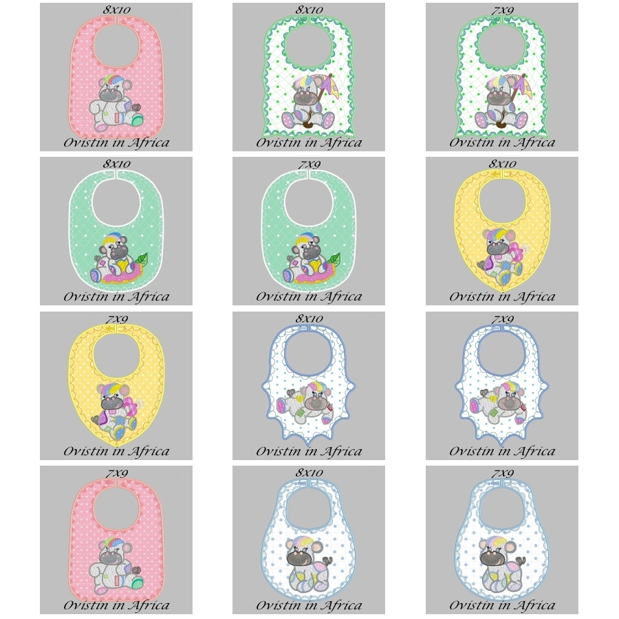 Applique Baby Bibs 8x10 7x9