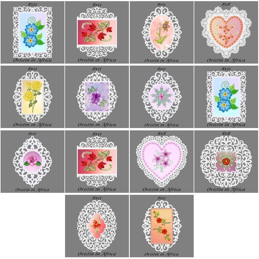 FSL Floral Applique Doilies and placemats.