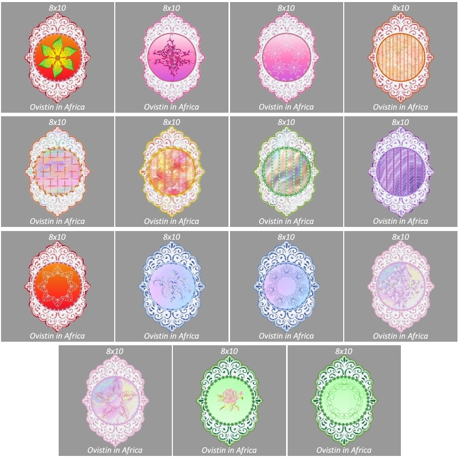 Organza lace Large Doilies 8x10