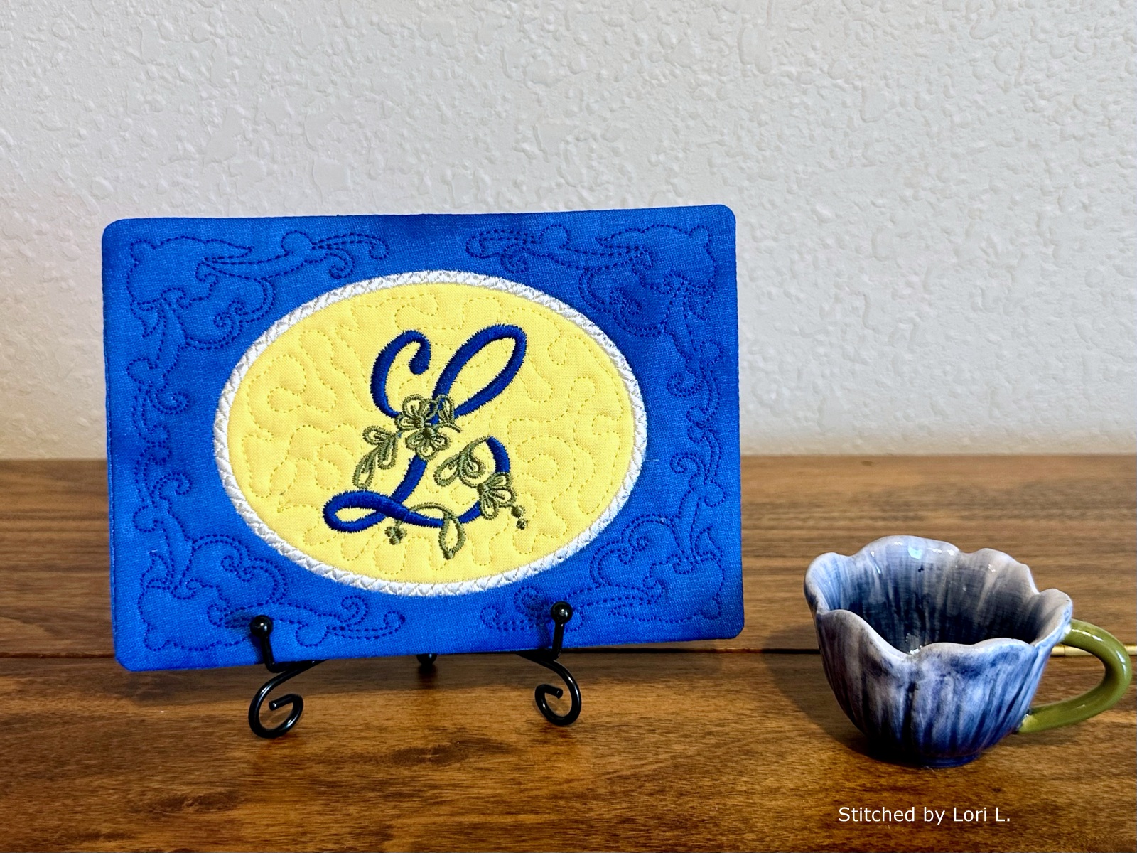 Monogram Mug Rug 2-6