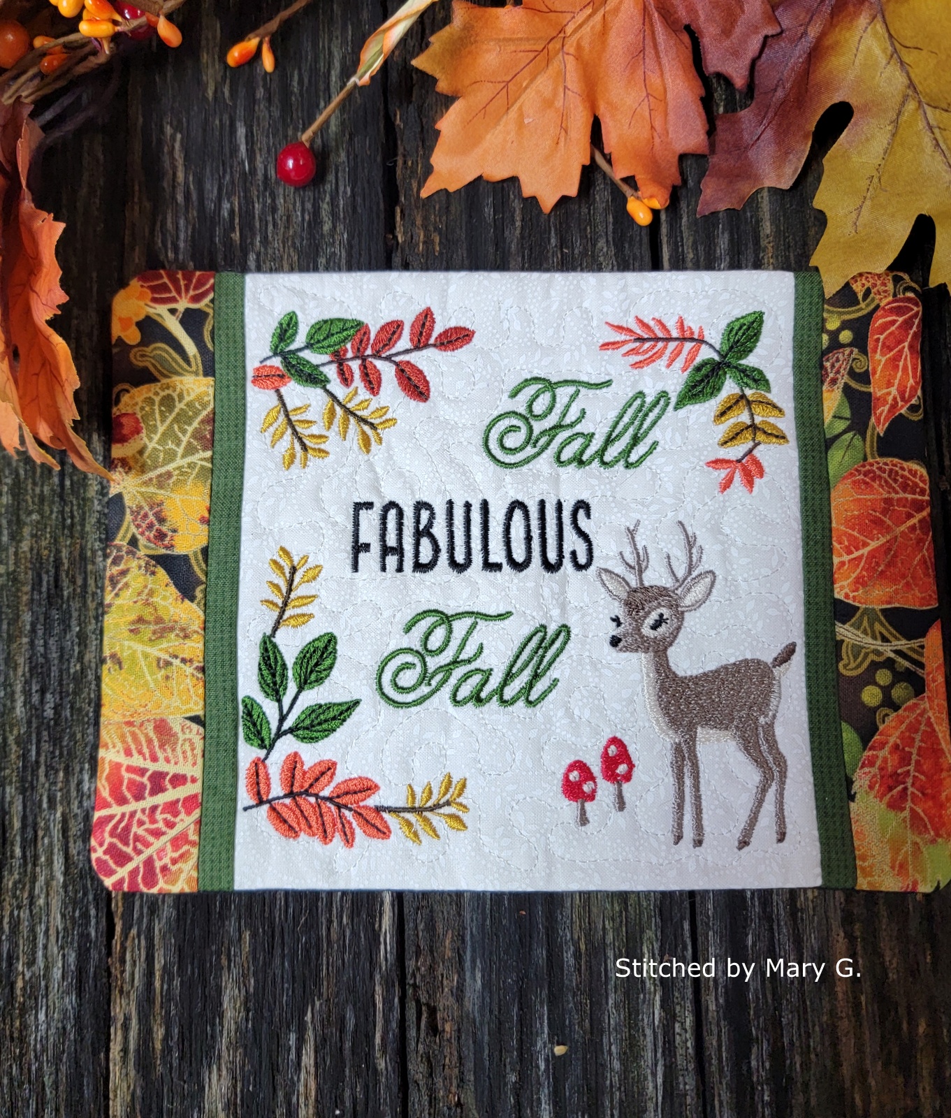 Fabulous Fall Mug Rug-7