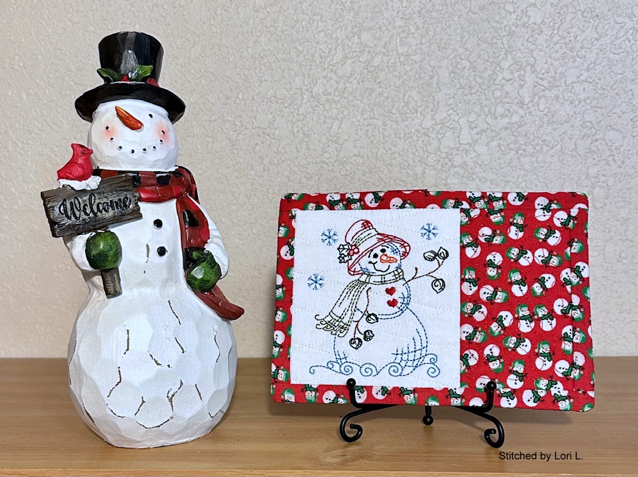 Sketch Snowman Mug Rug-6