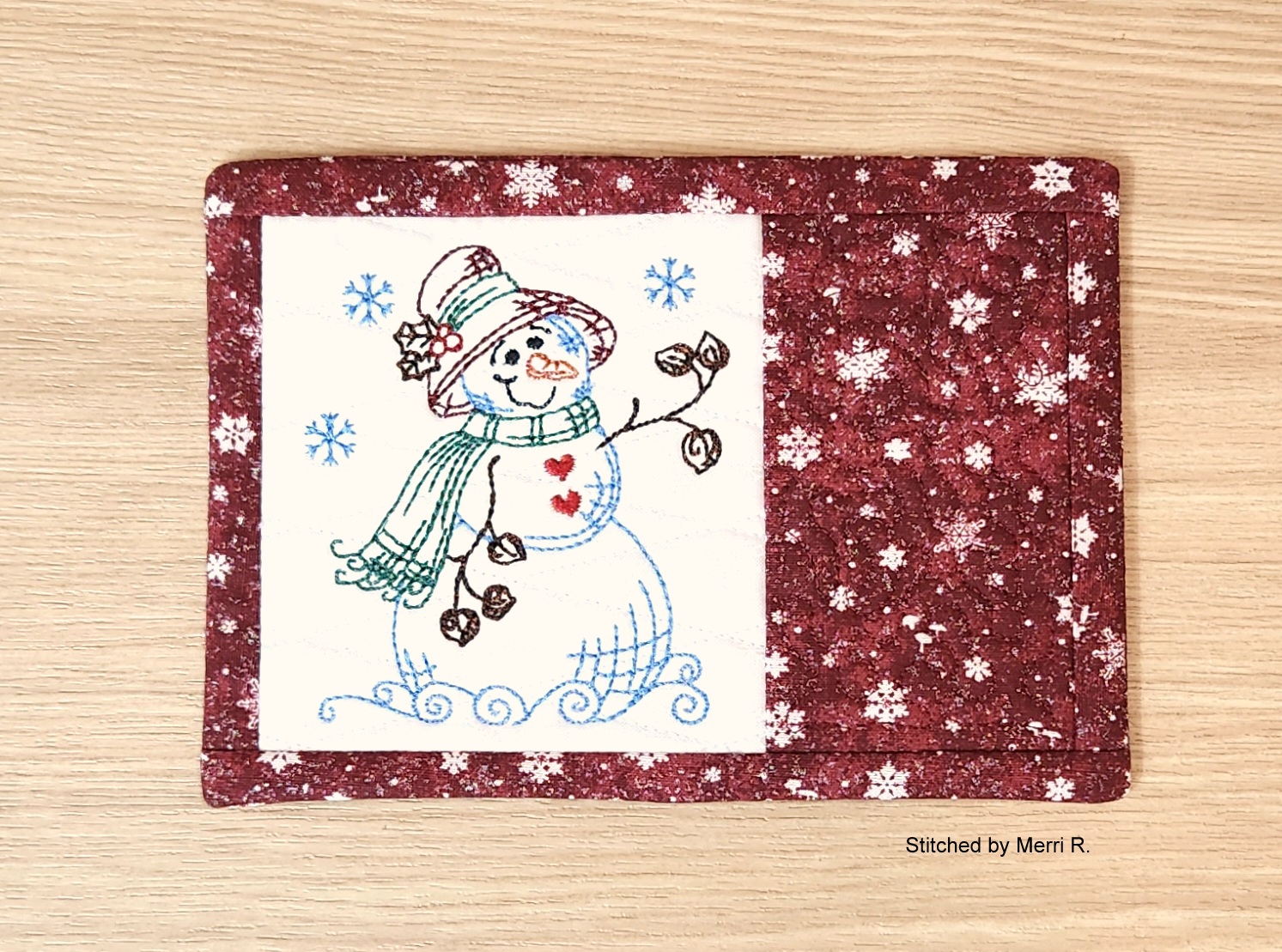 Sketch Snowman Mug Rug-8