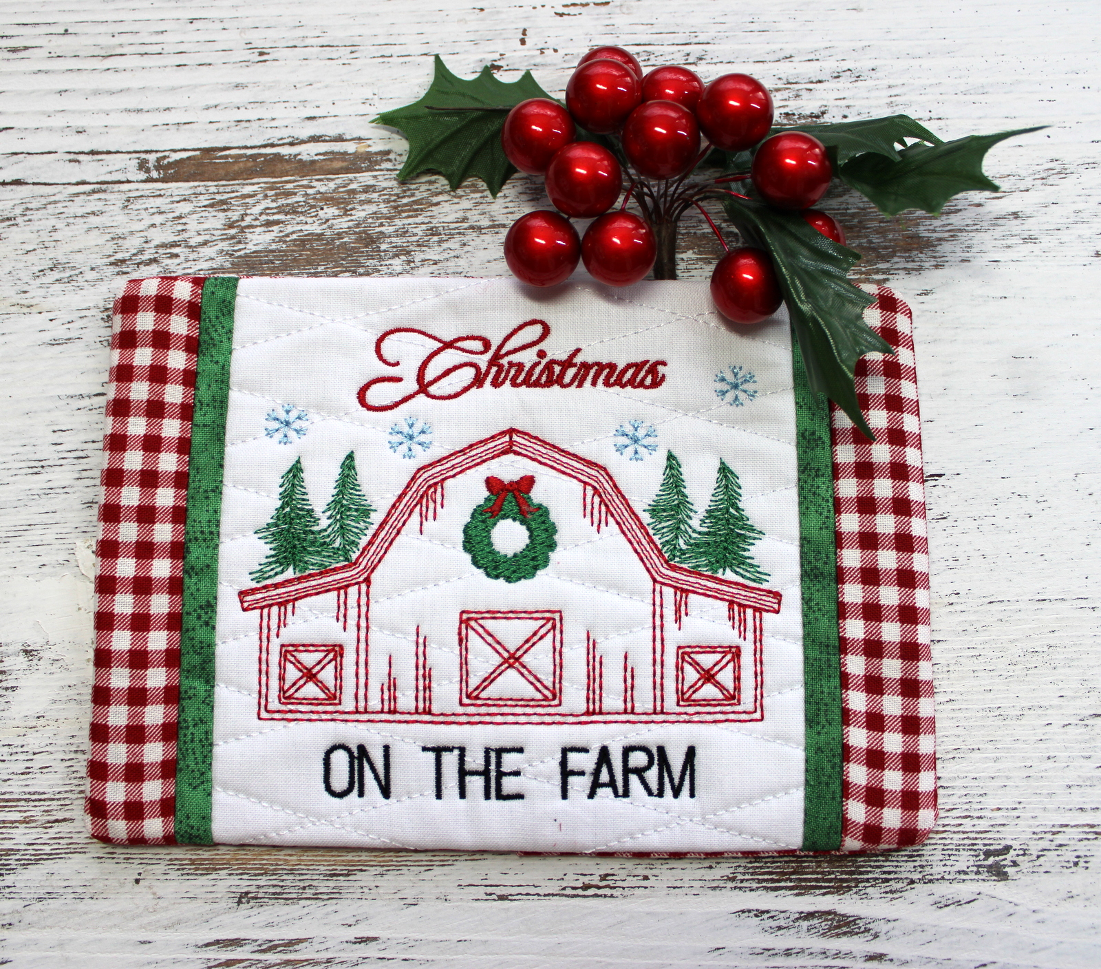 Sketch Christmas on the Farm Mug Rug (5x7)-3