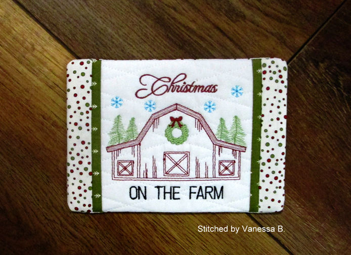 Sketch Christmas on the Farm Mug Rug (5x7)-8