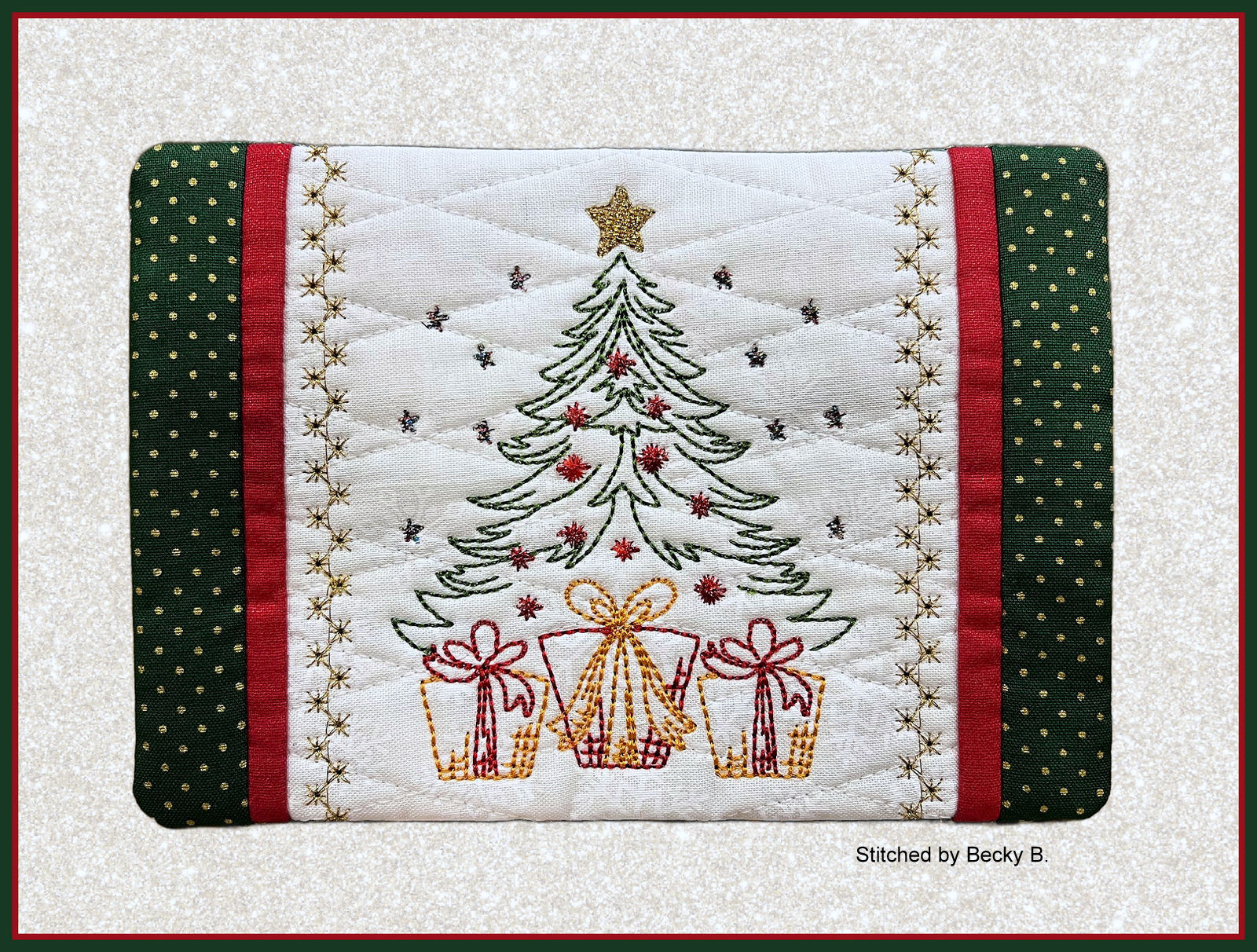 Sketch Christmas Tree Mug Rug (5x7)-7