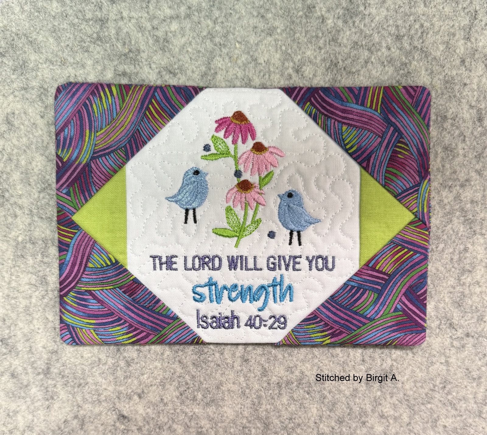 The Lord Will Give You Strength Mug Rug (5x7)-4