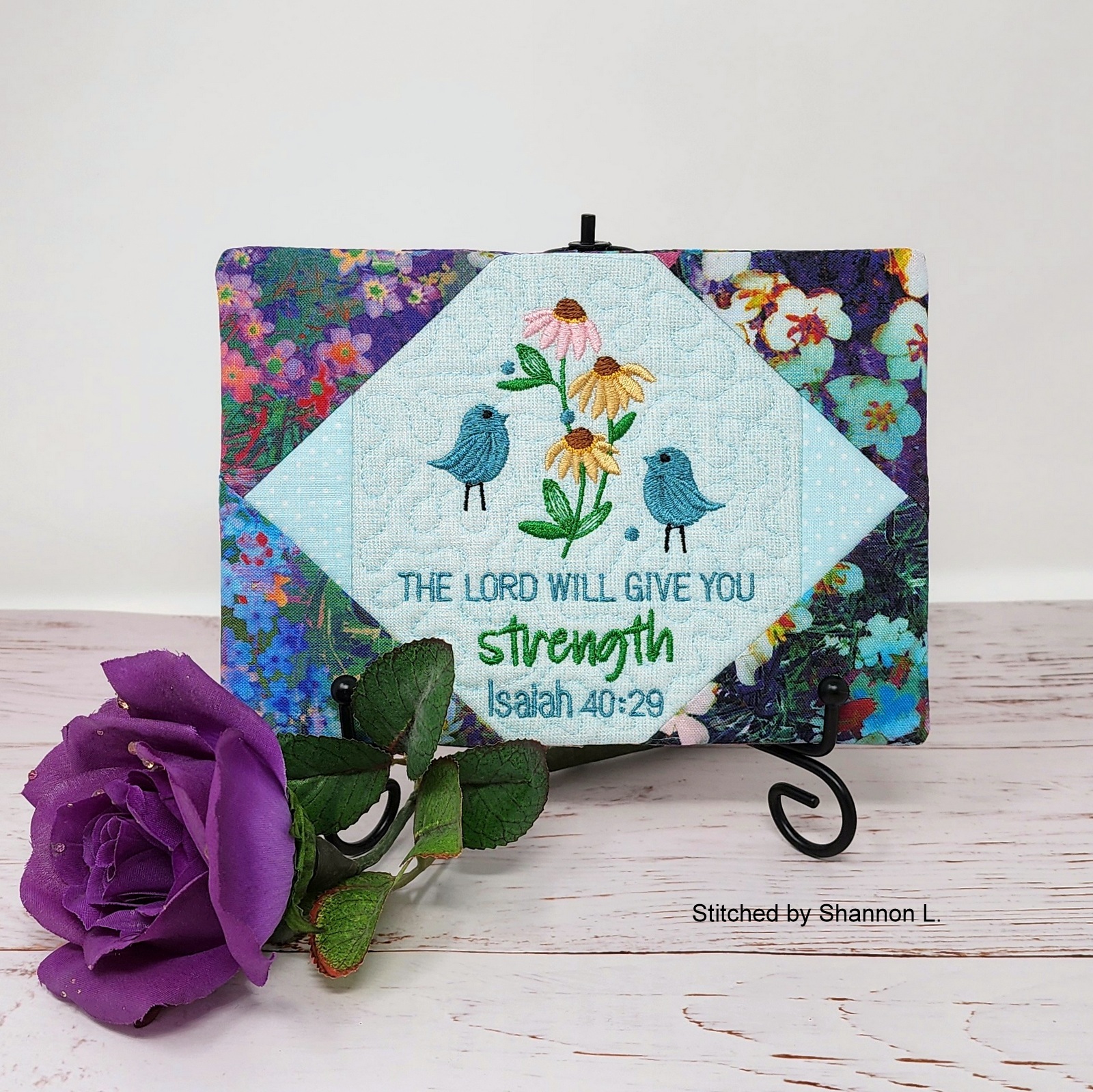 The Lord Will Give You Strength Mug Rug (5x7)-5