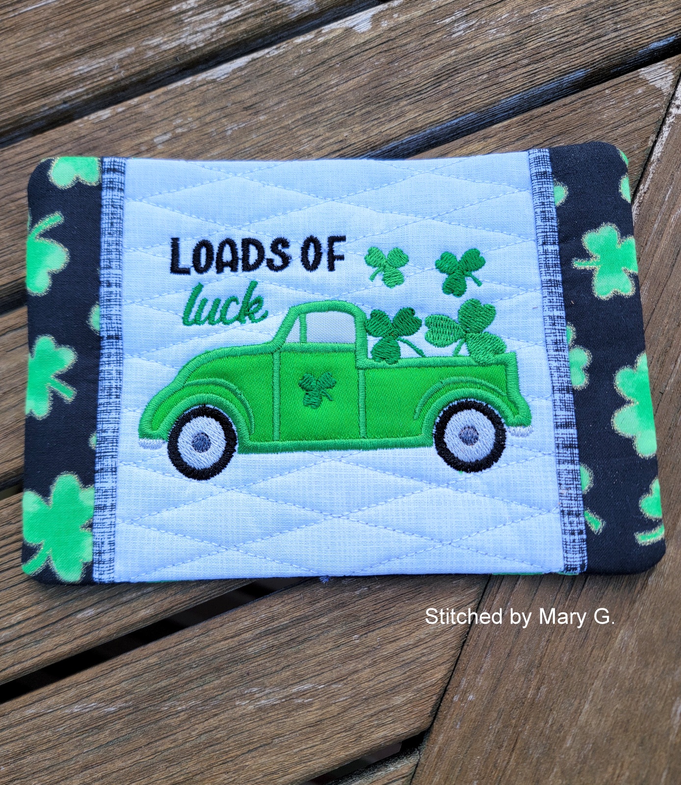 Clover Truck Mug Rug (5x7)-4