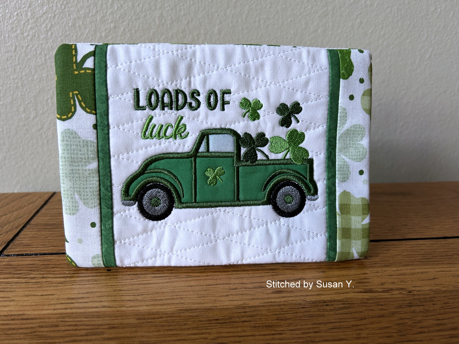 Clover Truck Mug Rug (5x7)-7