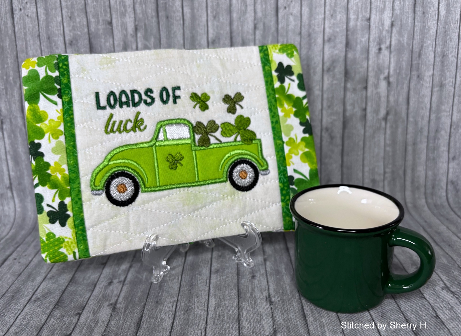 Clover Truck Mug Rug (5x7)-8