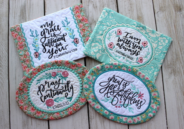 Inspirational Mug Rug Set 2-3