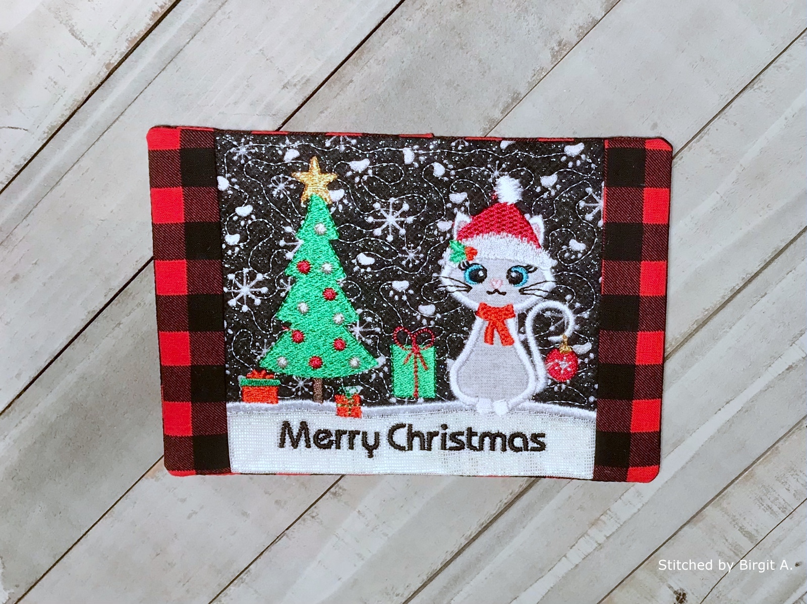 Cat Christmas Mug Rug-7