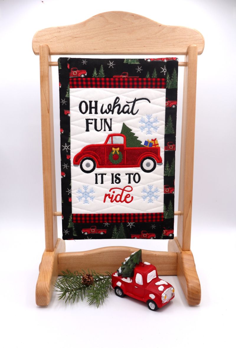 Christmas Truck Mini Quilt (7x11)-8