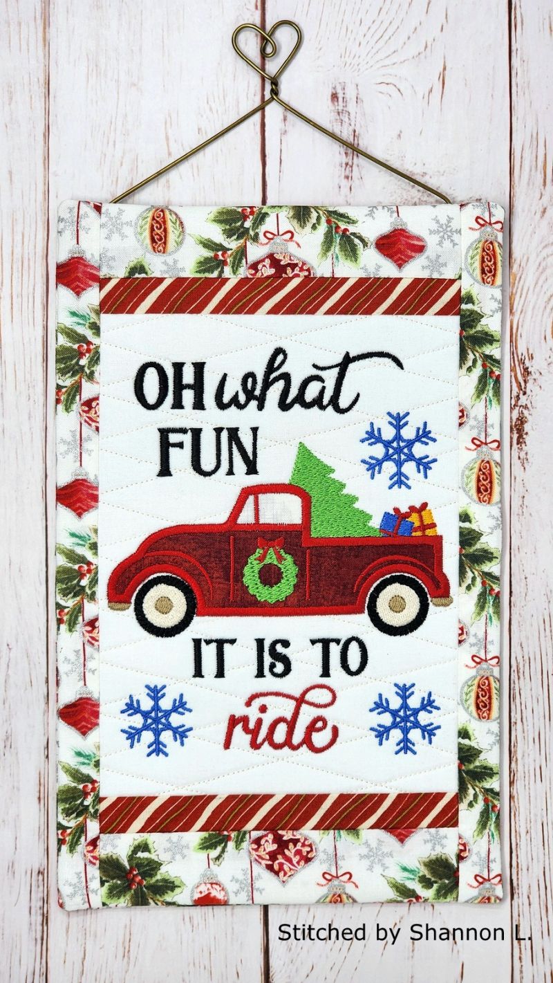 Christmas Truck Mini Quilt (7x11)-9