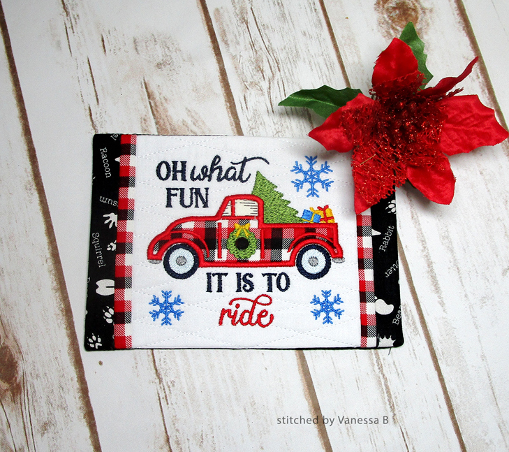 Christmas Truck Mug Rug (5x7)-4