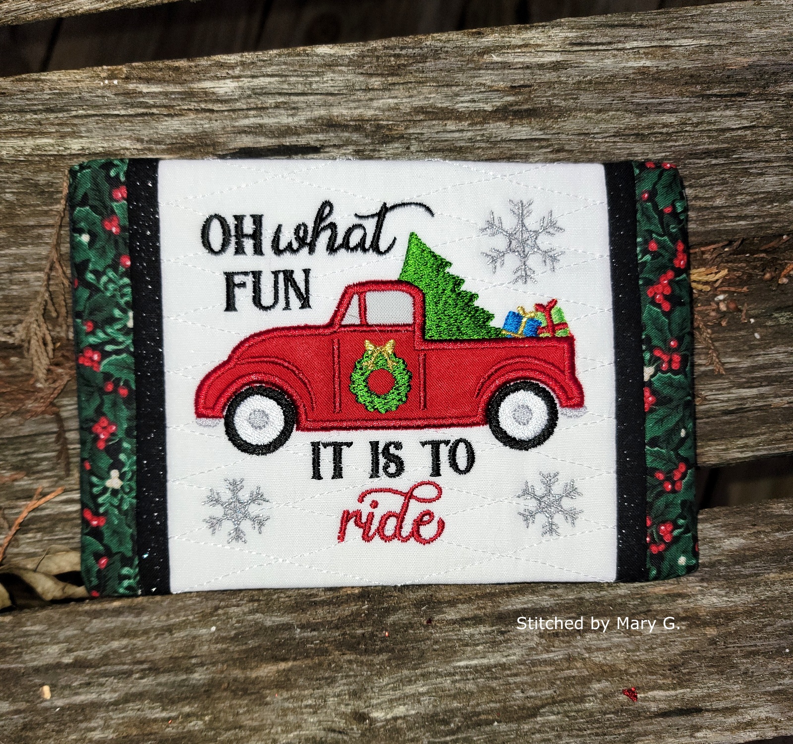 Christmas Truck Mug Rug (5x7)-7