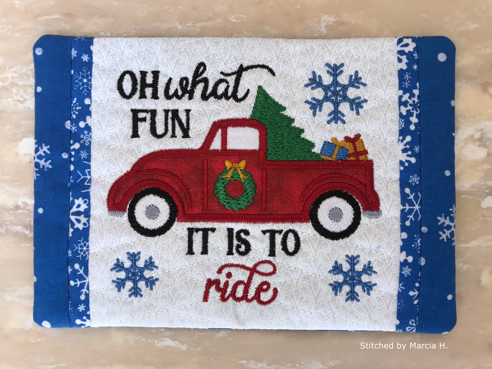 Christmas Truck Mug Rug (5x7)-8