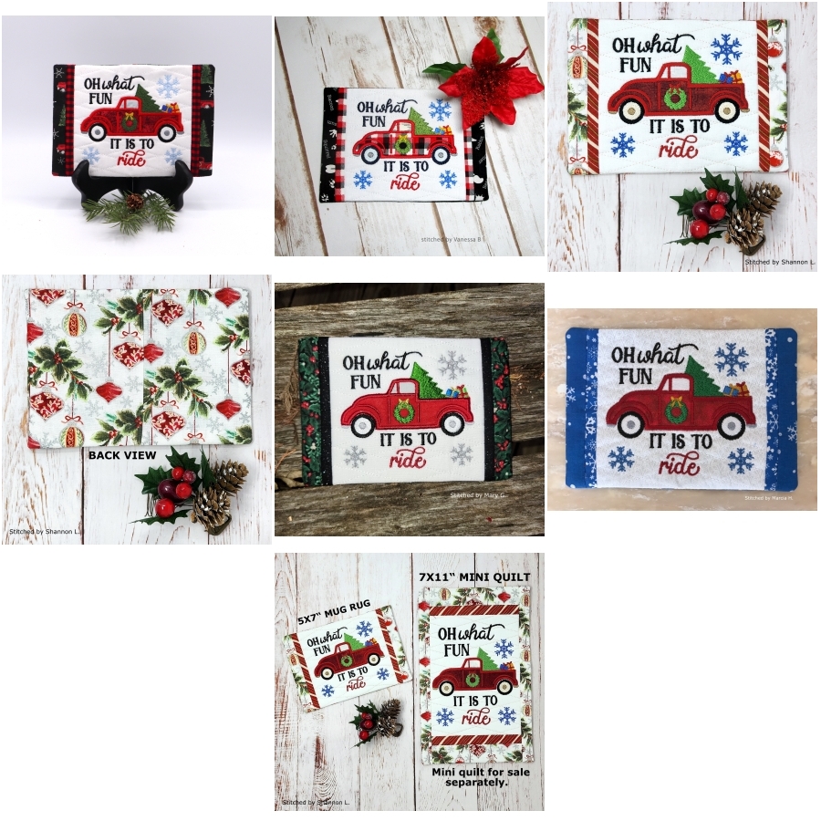 Christmas Truck Mug Rug (5x7)