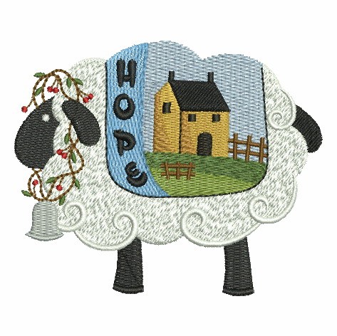 Folk Art Sheep-4