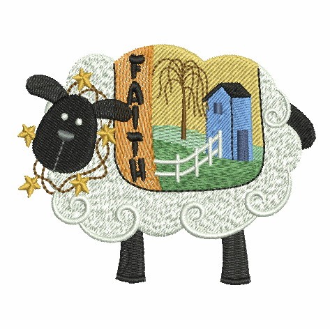 Folk Art Sheep-8