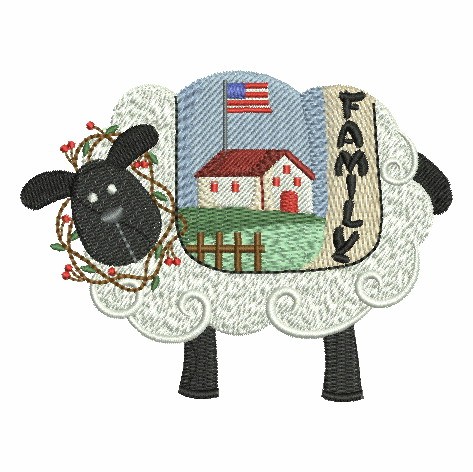 Folk Art Sheep-10
