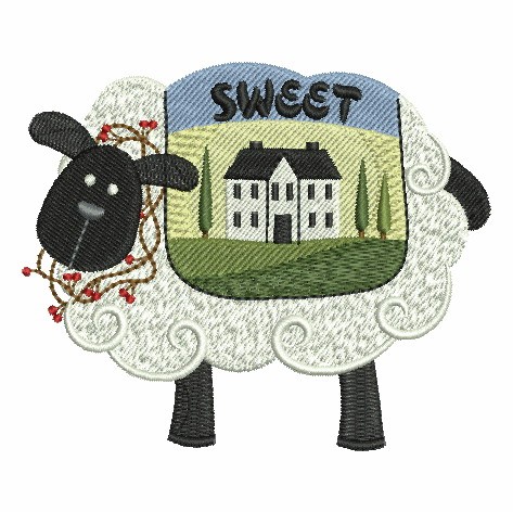 Folk Art Sheep-12