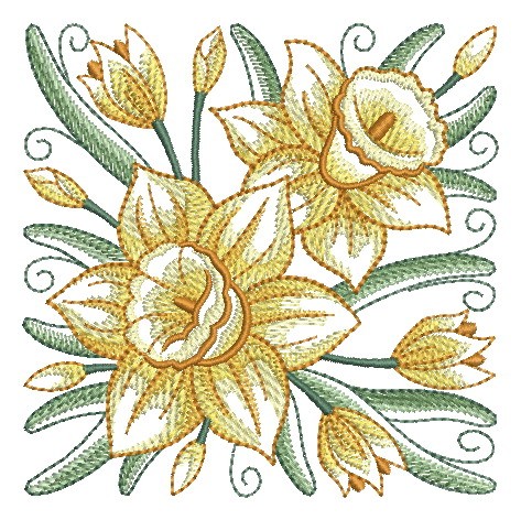 Art Deco Daffodils-11