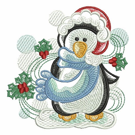 Sketched Christmas Penguin-5