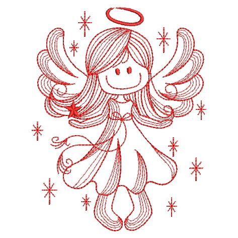 Redwork Cute Angels | OregonPatchWorks