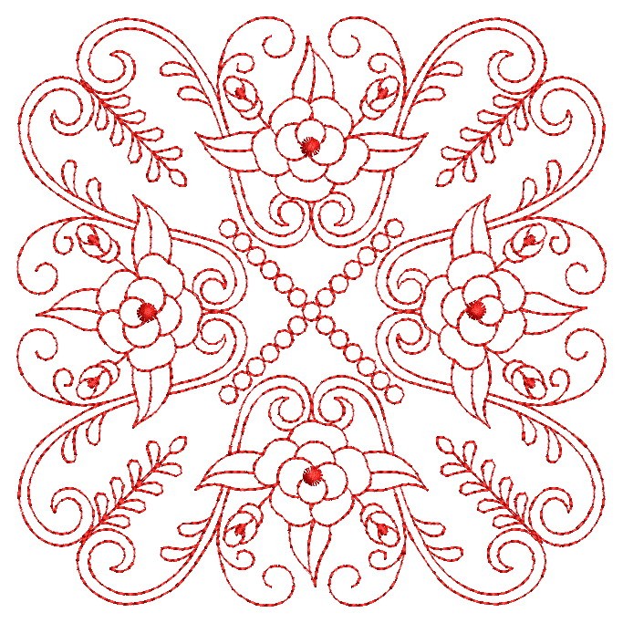 Redwork Rose Quilts | OregonPatchWorks