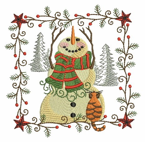 Folk Art Christmas Snowman-3