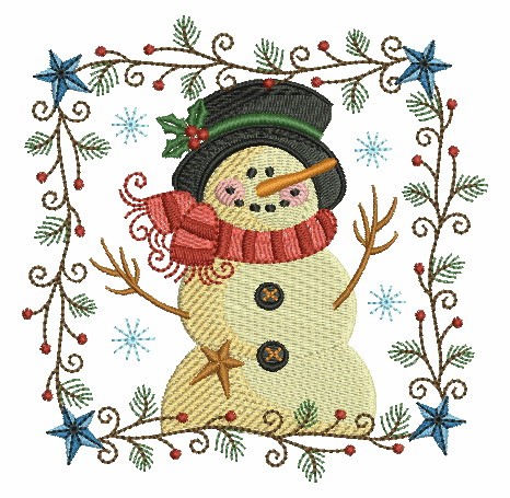 Folk Art Christmas Snowman-4