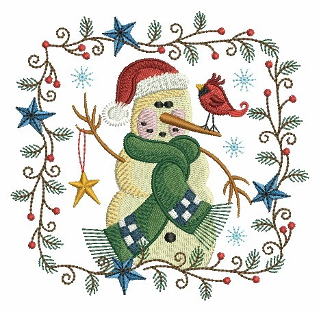 Folk Art Christmas Snowman-6