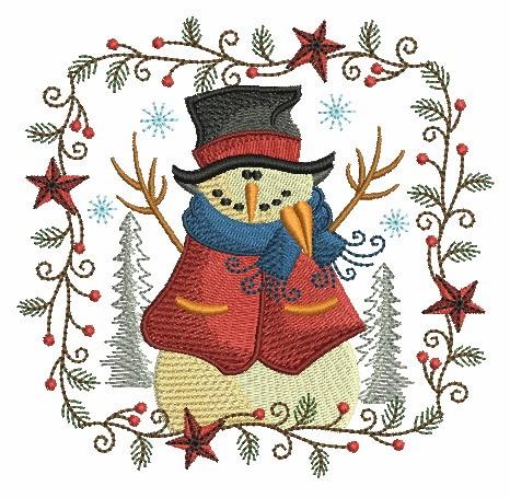 Folk Art Christmas Snowman-7