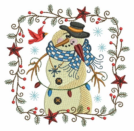 Folk Art Christmas Snowman-9