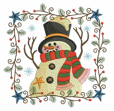 Folk Art Christmas Snowman-10