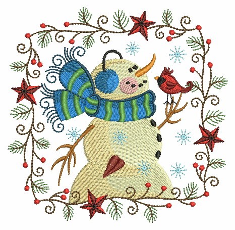 Folk Art Christmas Snowman-11