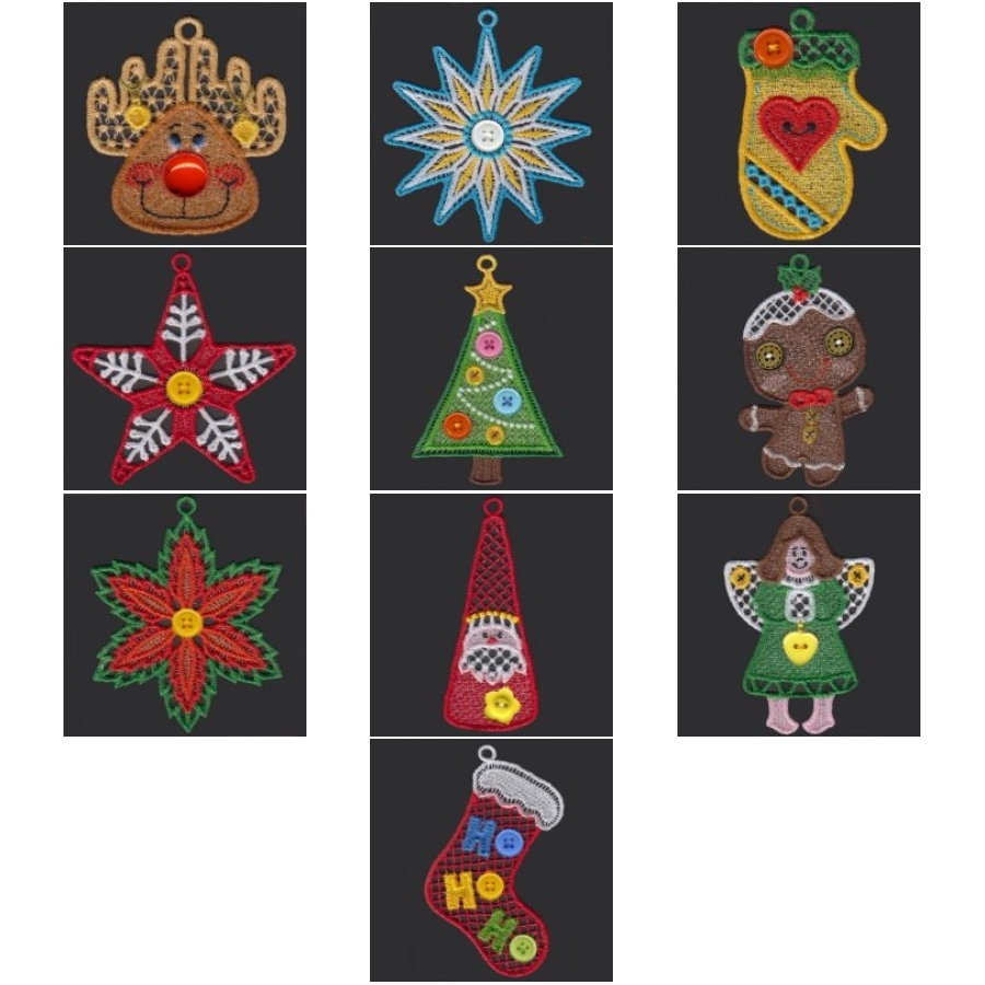 FSL Button Christmas Ornaments 