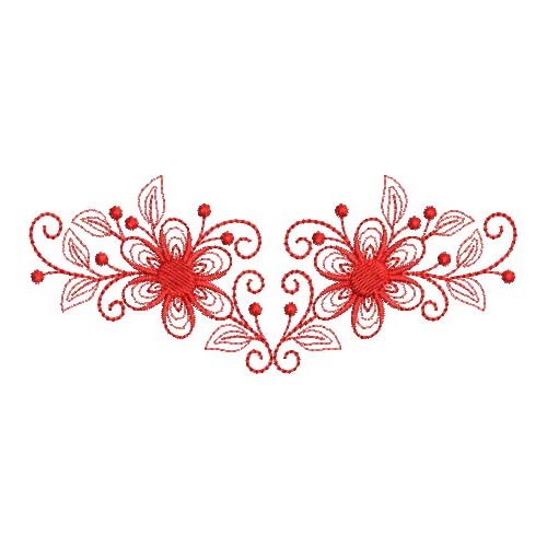 Redwork Flower Border | OregonPatchWorks