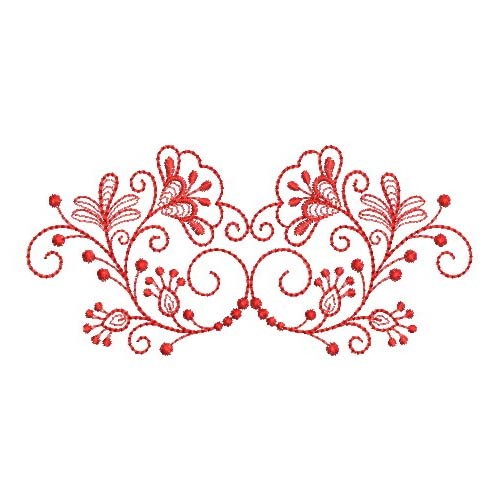 Redwork Flower Border | OregonPatchWorks