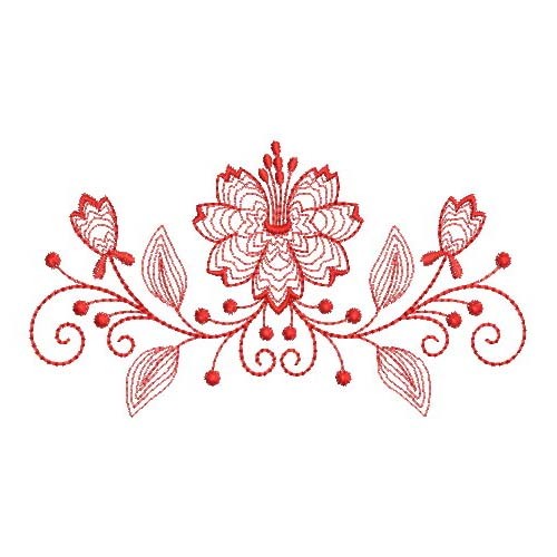 Redwork Flower Border | OregonPatchWorks