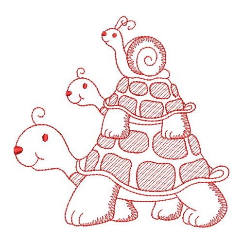 Redwork Turtle-5