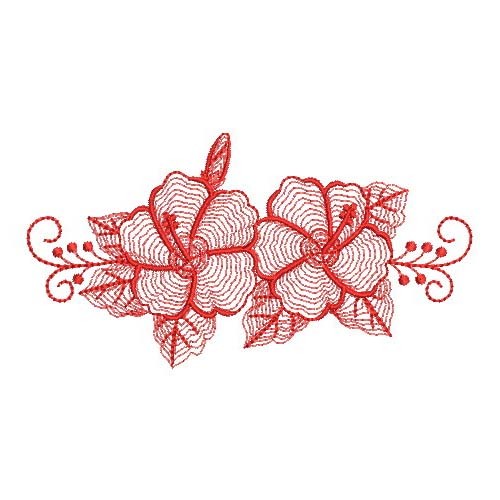 Redwork Hibiscus 2 | OregonPatchWorks