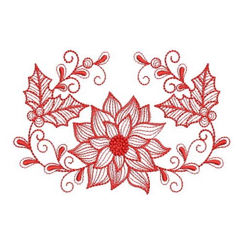 Redwork Rippled Poinsettia | OregonPatchWorks