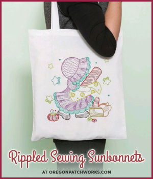 Sweet Heirloom Embroidery,Rippled Sewing Sunbonnets