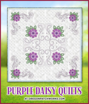 Sweet Heirloom Embroidery Purple Daisy Quilts